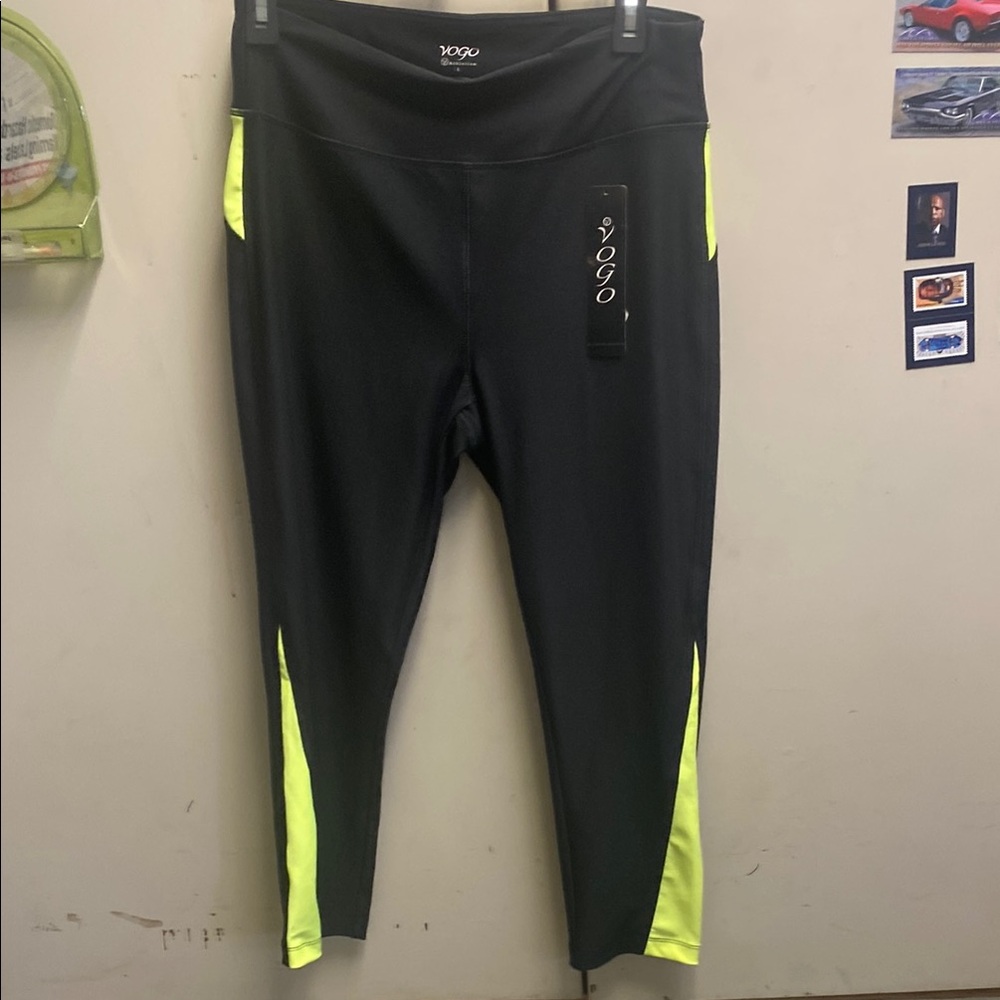 Ladies Black and Yellow Leggings